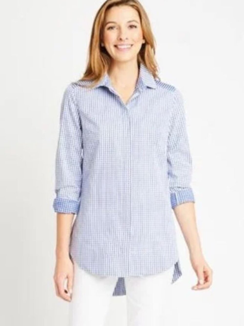 TYLER BOE FOXCROFT SHERI REVERSIBLE GINGHAM BUTTONUP TOP***COASTAL GRANDMA TREND